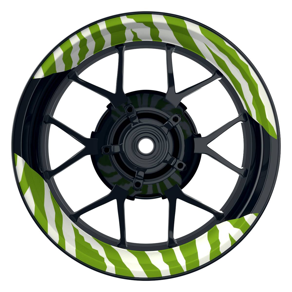 Felgenaufkleber ZEBRA weiss Wheelsticker Premium geteilt grün