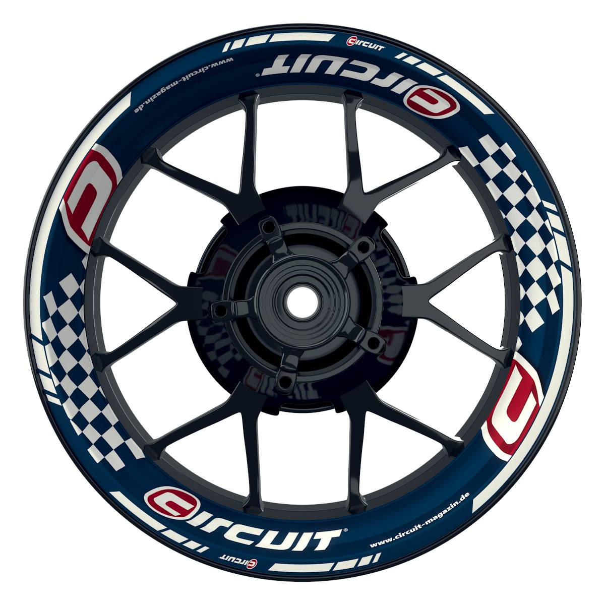 Felgenaufkleber Circuit V1 Premium blau