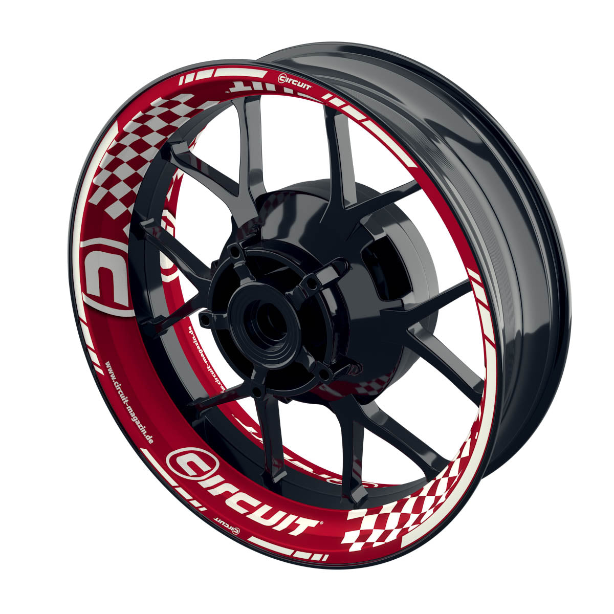 Felgenaufkleber Circuit V1 Premium rot