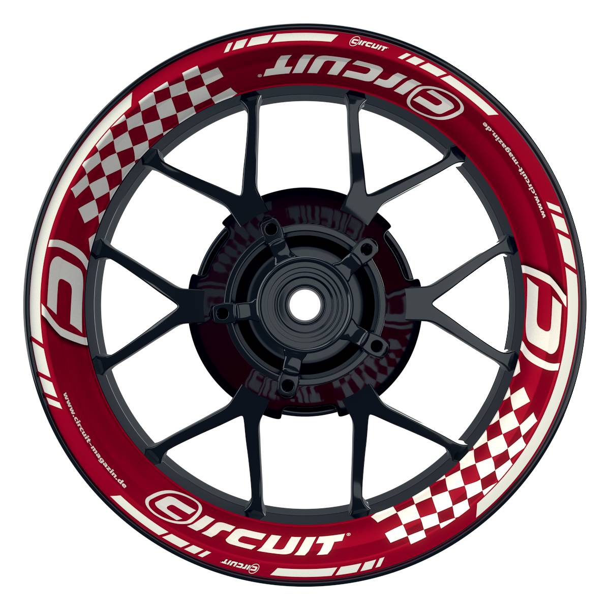 Felgenaufkleber Circuit V1 Premium rot