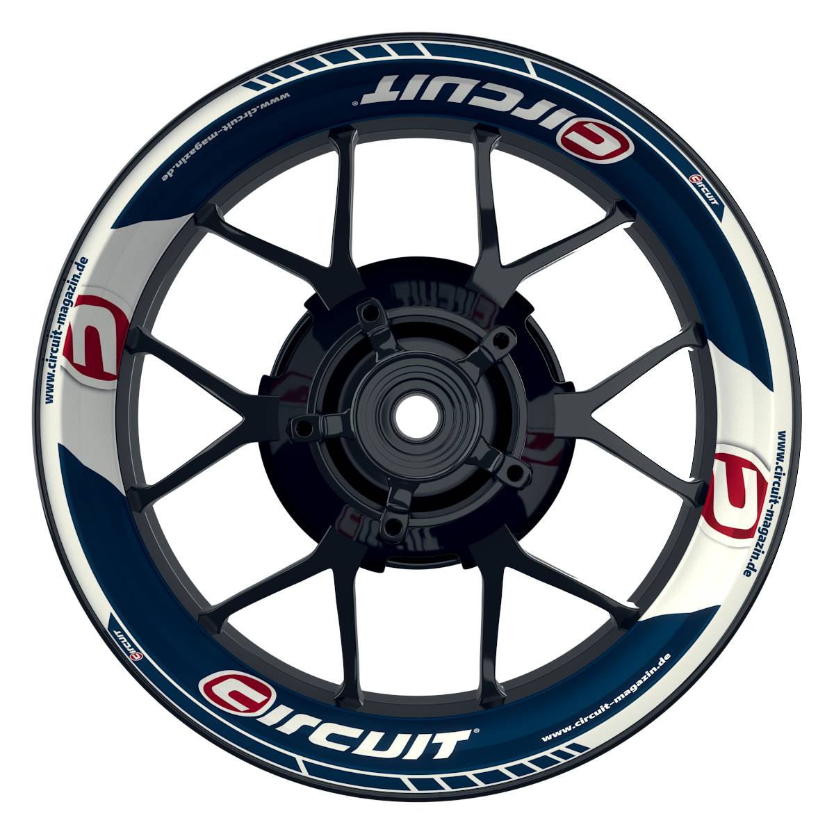 Felgenaufkleber Circuit V2 Premium blau