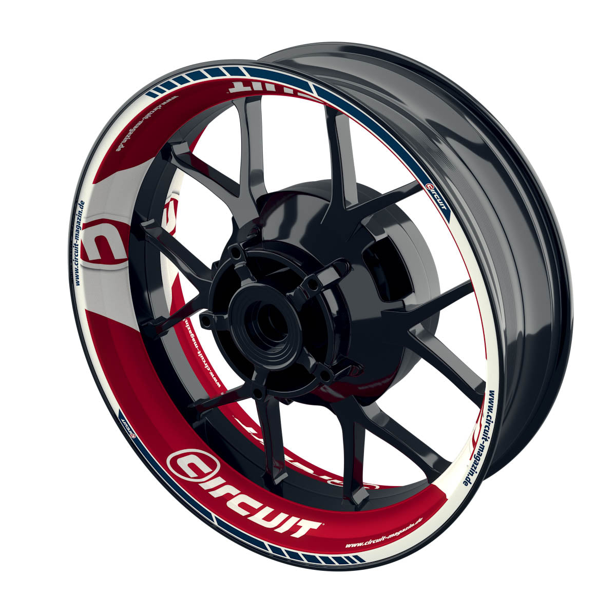 Felgenaufkleber Circuit V2 Premium rot