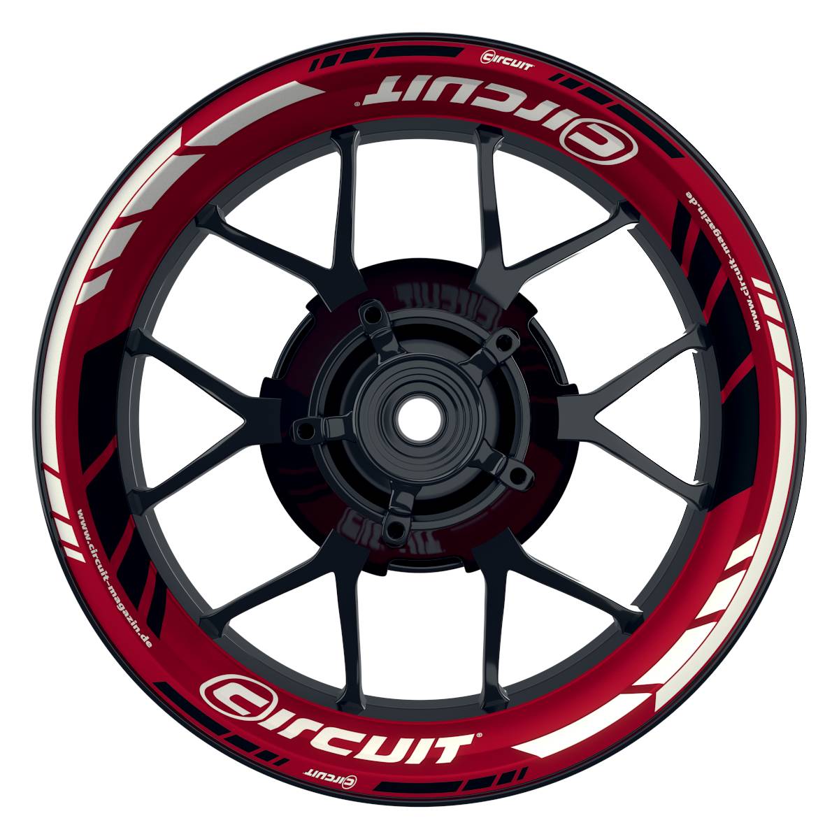 Felgenaufkleber Circuit V3 Premium rot