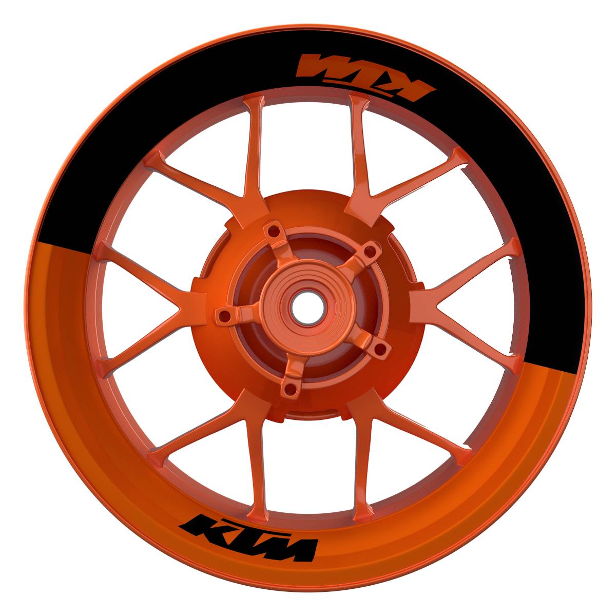 Motorrad Felgenaufkleber 360 Spin - KTM Halb halb