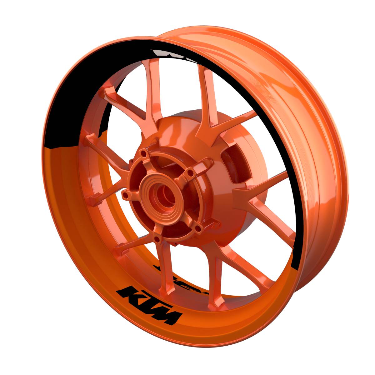 Motorrad Felgenaufkleber 360 Spin - KTM Halb halb