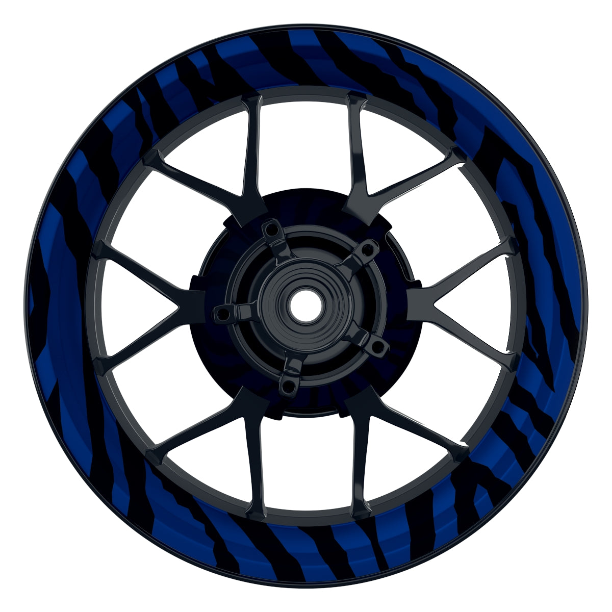 Felgenaufkleber Zebramuster Premium B blau