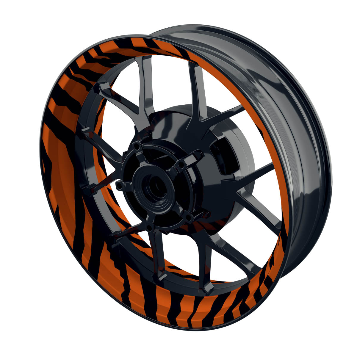 Felgenaufkleber Zebramuster Premium B orange