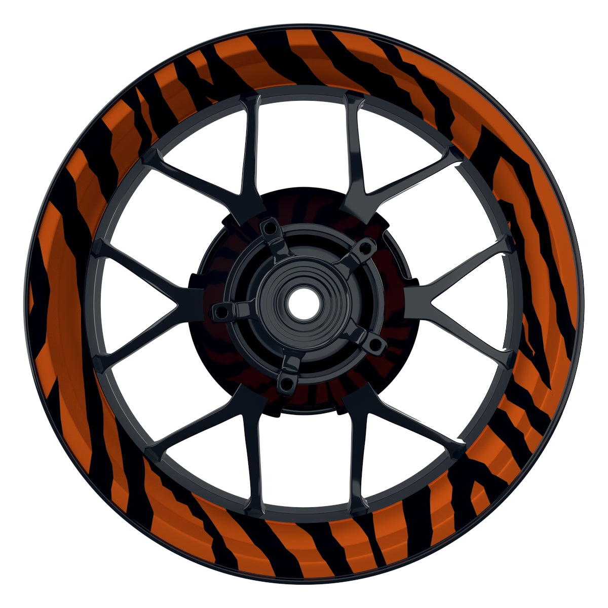 Felgenaufkleber Zebramuster Premium B orange
