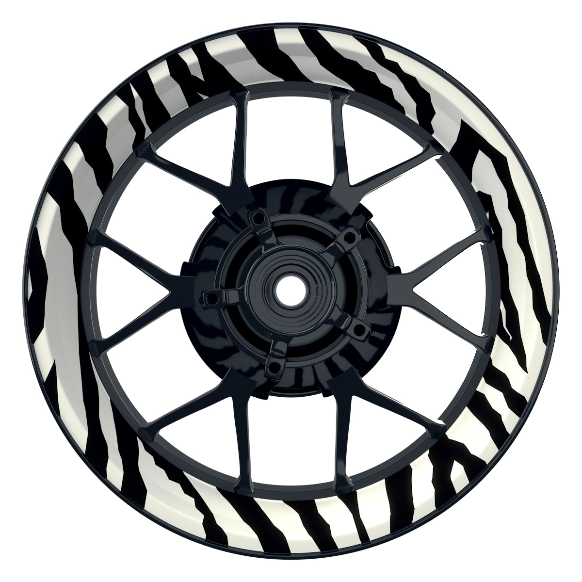 Felgenaufkleber Zebramuster Premium B weiss