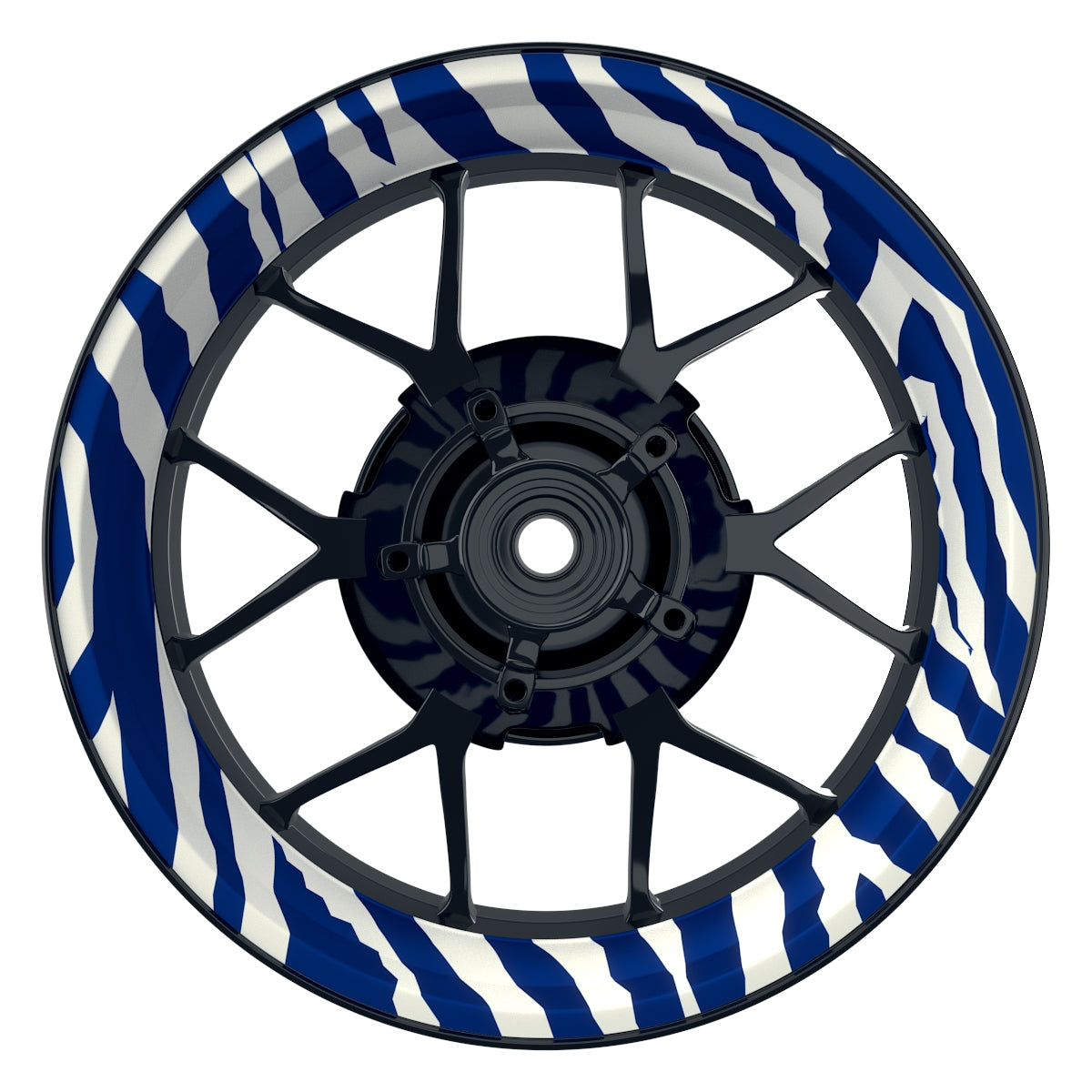 Felgenaufkleber Zebramuster Premium W blau