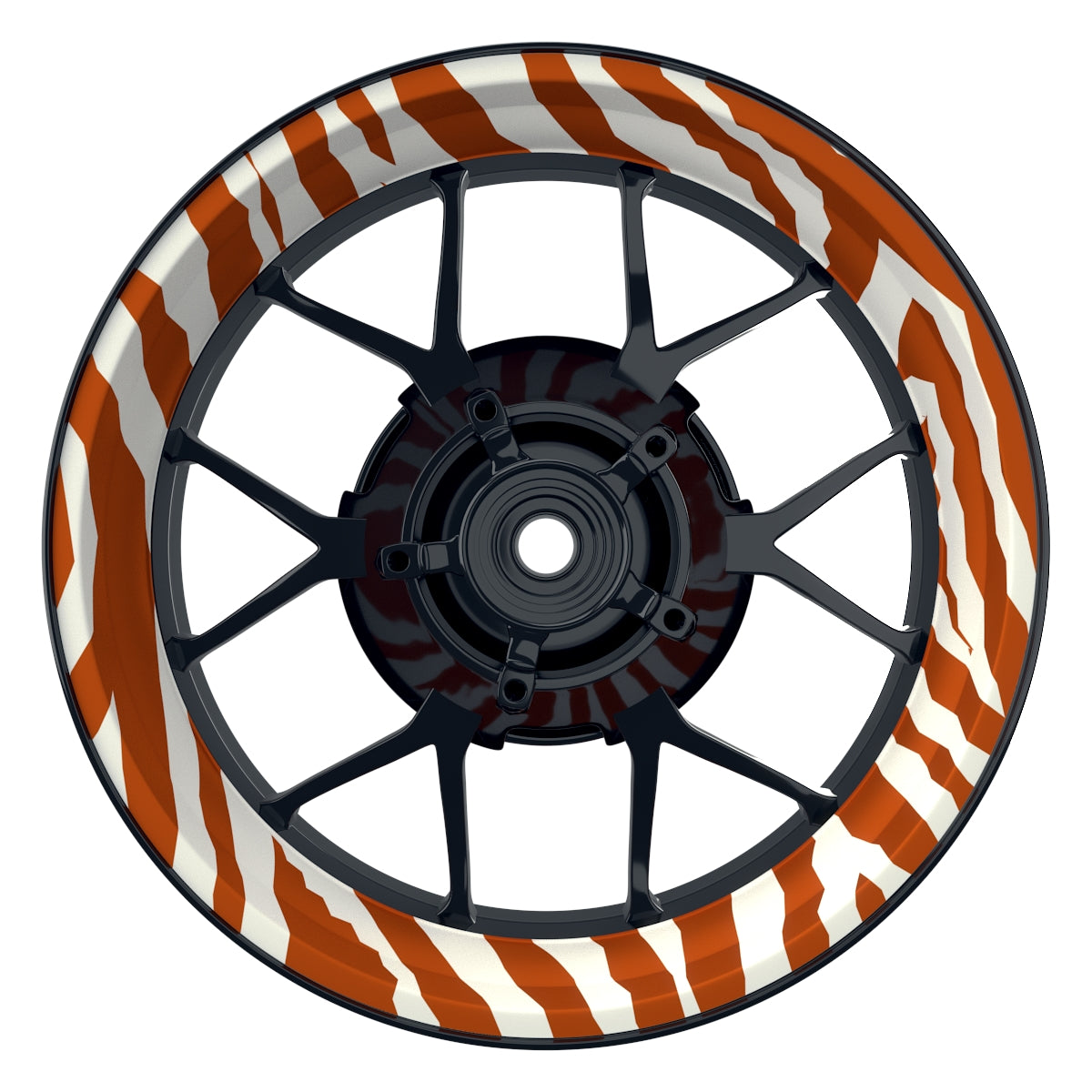 Felgenaufkleber Zebramuster Premium W orange