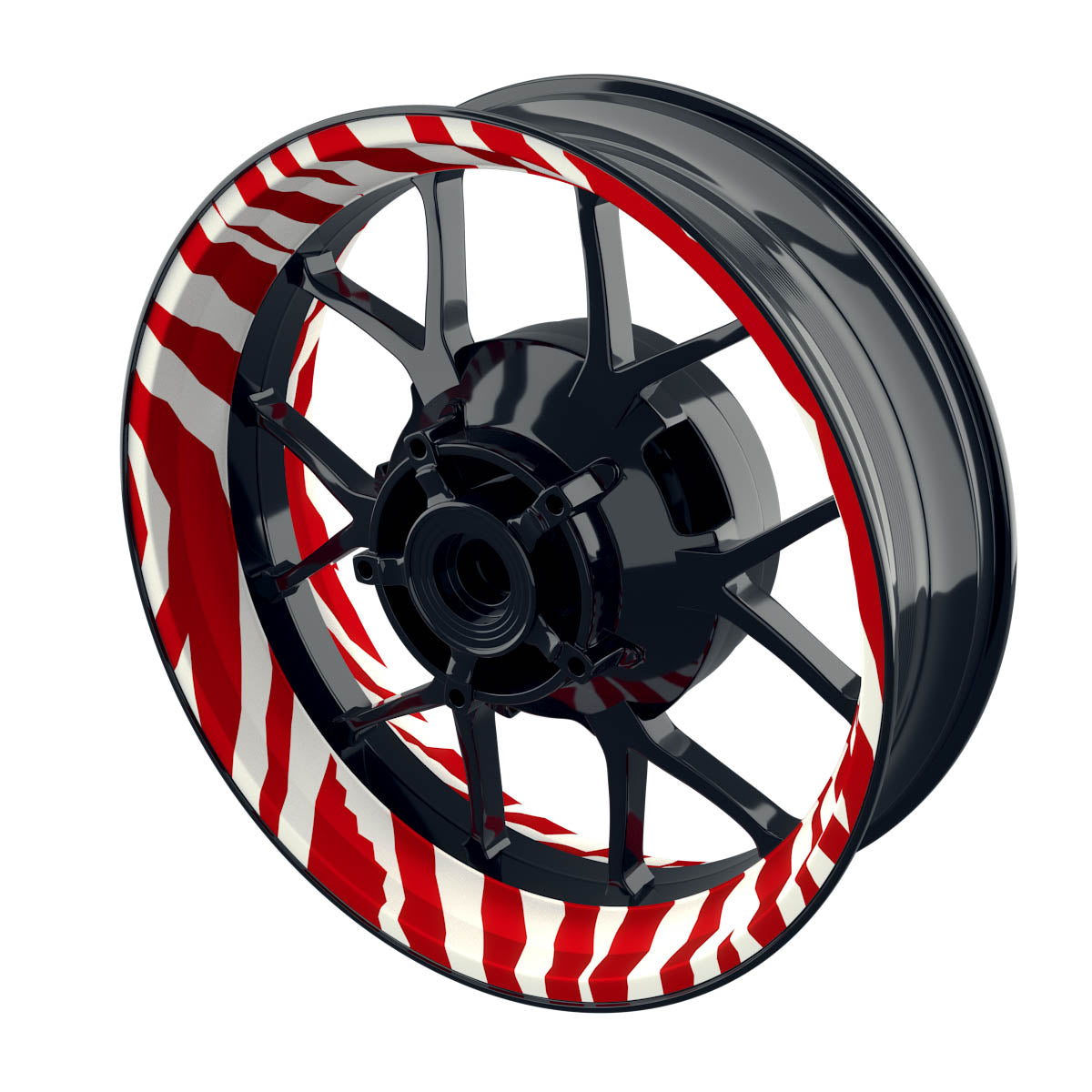 Felgenaufkleber Zebramuster Premium W rot