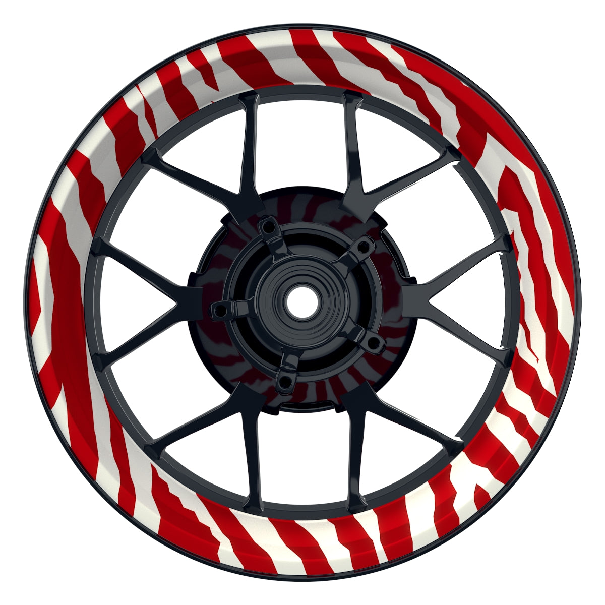 Felgenaufkleber Zebramuster Premium W rot