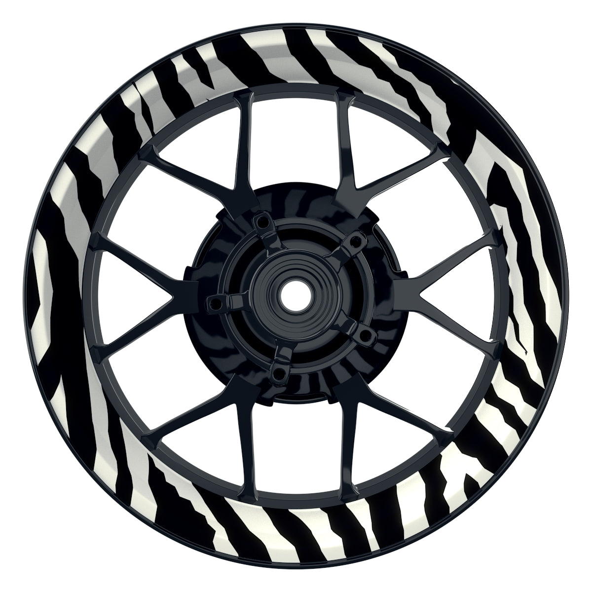 Felgenaufkleber Zebramuster Premium W schwarz