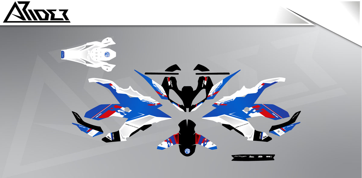 Dekor passend für BMW F 900 XR - Cup Edition, Farbe Weiß, Übersicht Dekorsatz