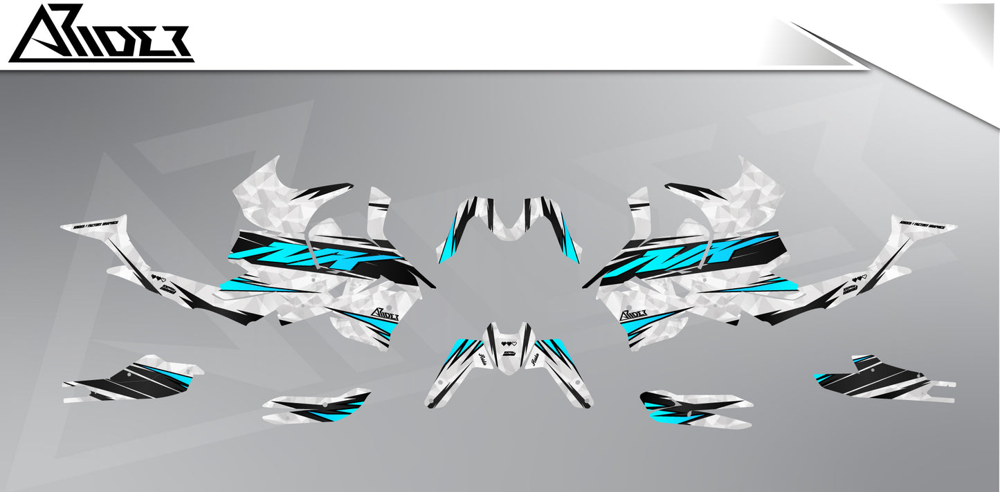 Dekor passend für CFMOTO 450 NK - Wild Edition, Farbe Türkis, Übersicht Dekorsatz