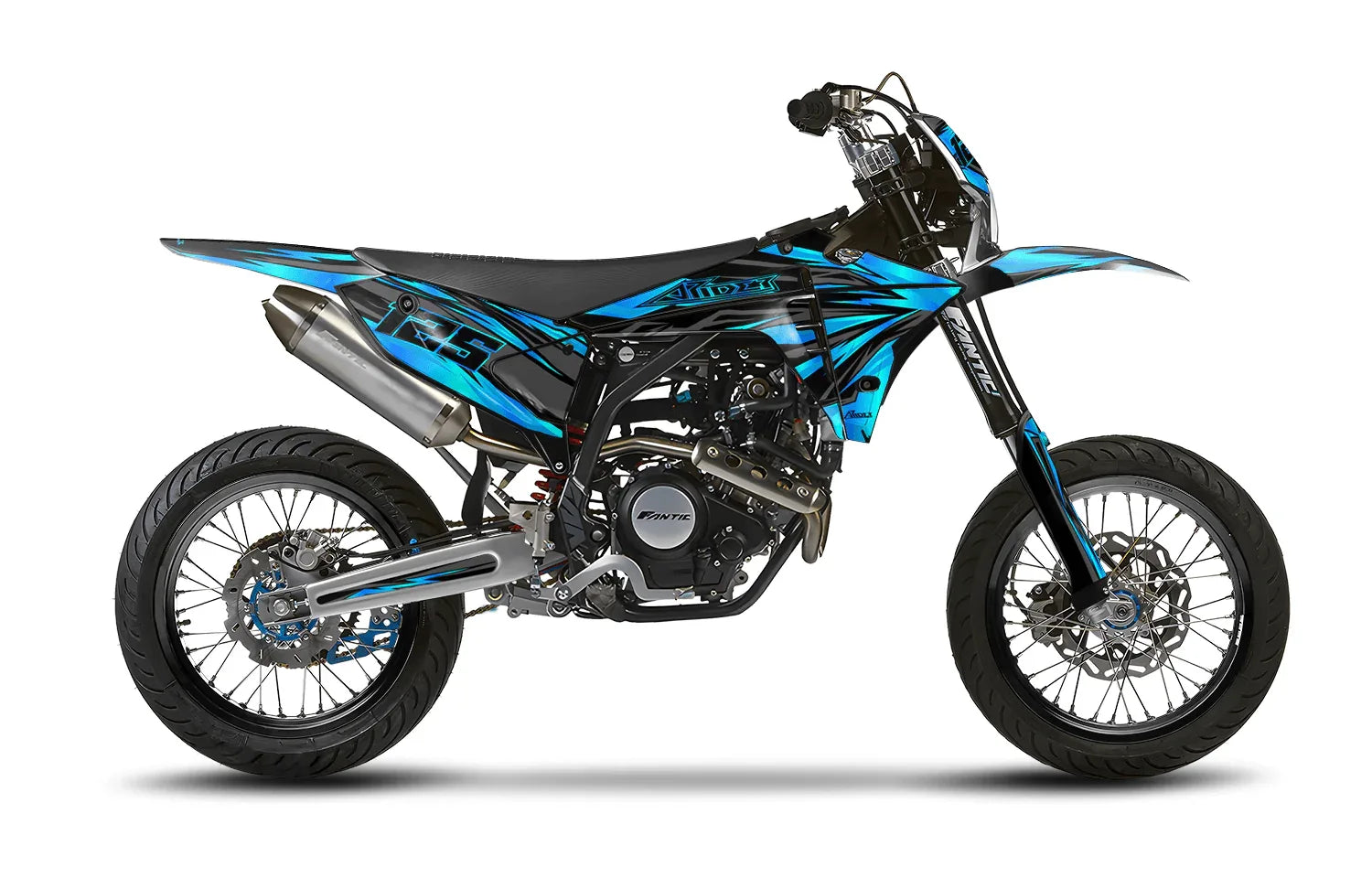 新品　miniMOTO TYPE オールドファイヤー　エイジング加工　パープル Graphics Kit suitable for Fantic XMF 50 / 125 - Lightning Edition