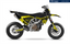 Arider Dekor passend für Husqvarna 701 – Sigma Edition, gelb-schwarze Grafik auf einer Husqvarna 701 Supermoto in Seitenansicht.