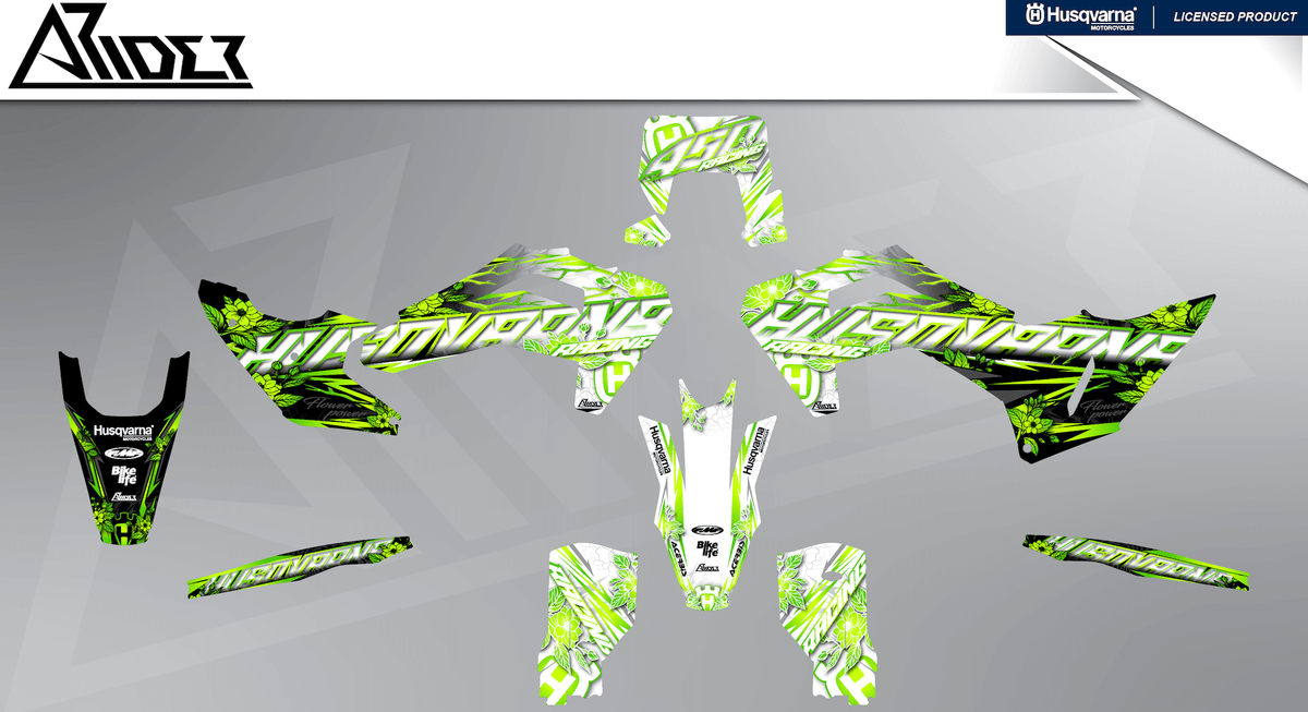 Graphics Kit suitable for Husqvarna FE / TE - Flora Edition