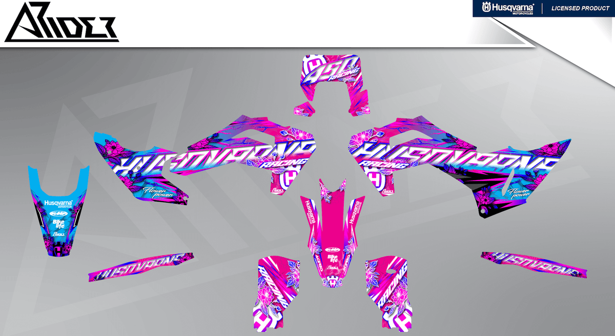 Graphics Kit suitable for Husqvarna FE / TE - Flora Edition