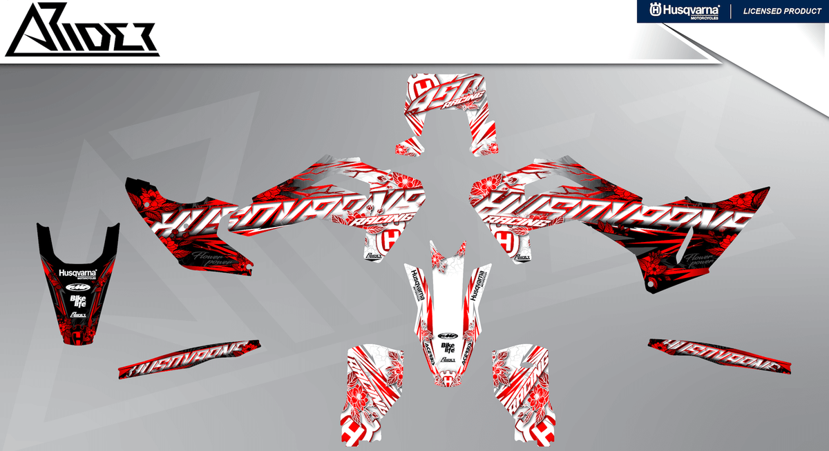 Graphics Kit suitable for Husqvarna FE / TE - Flora Edition