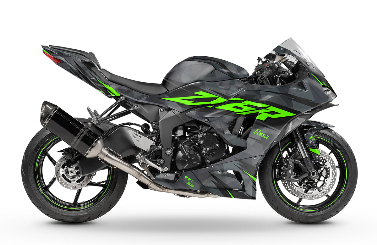 Dekor passend für Kawasaki ZX6R - Wild Edition, Farbe Schwarz