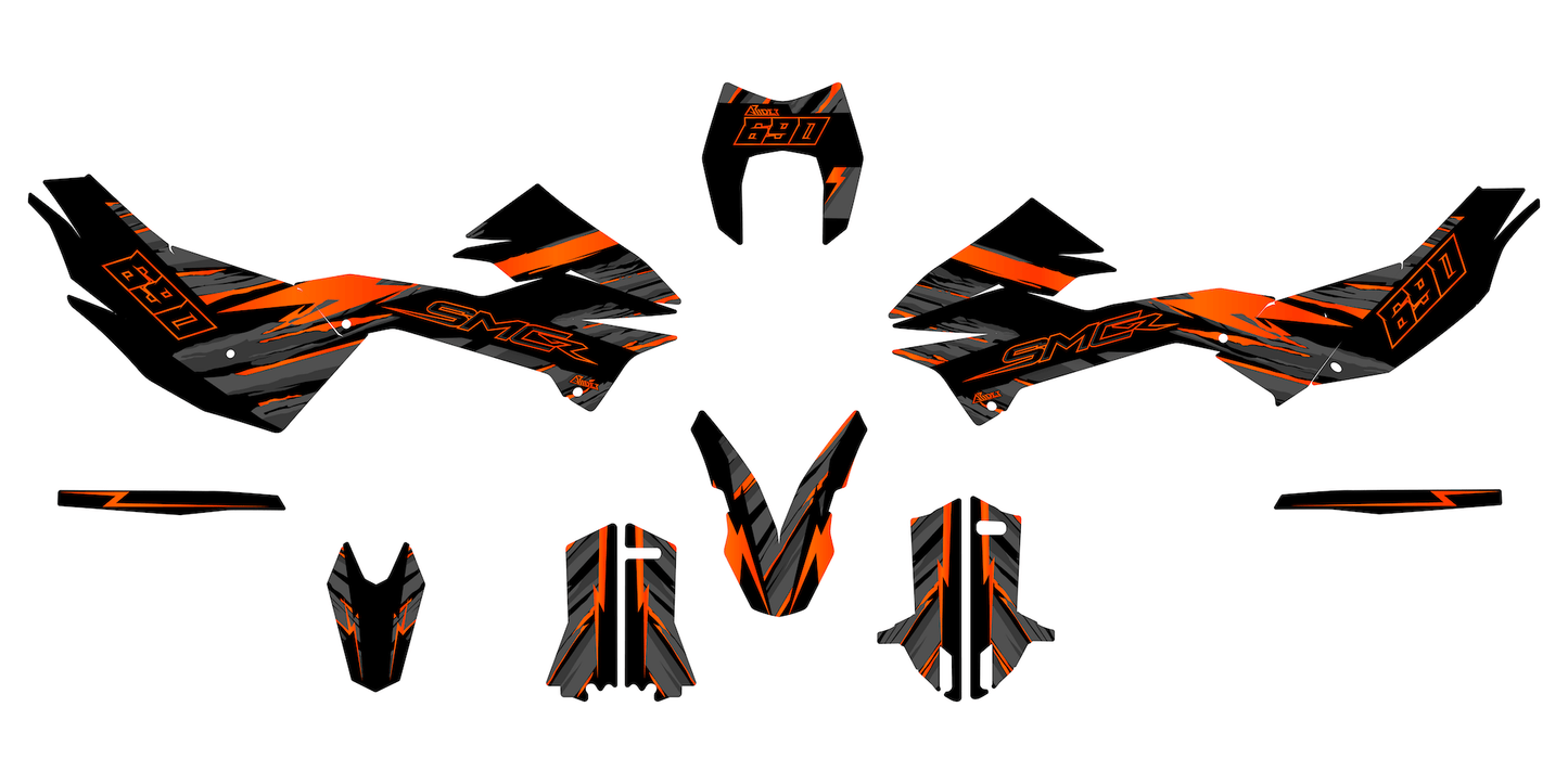 Grafiche perfetta per KTM 690 SMC-R- Nerobird Edizione