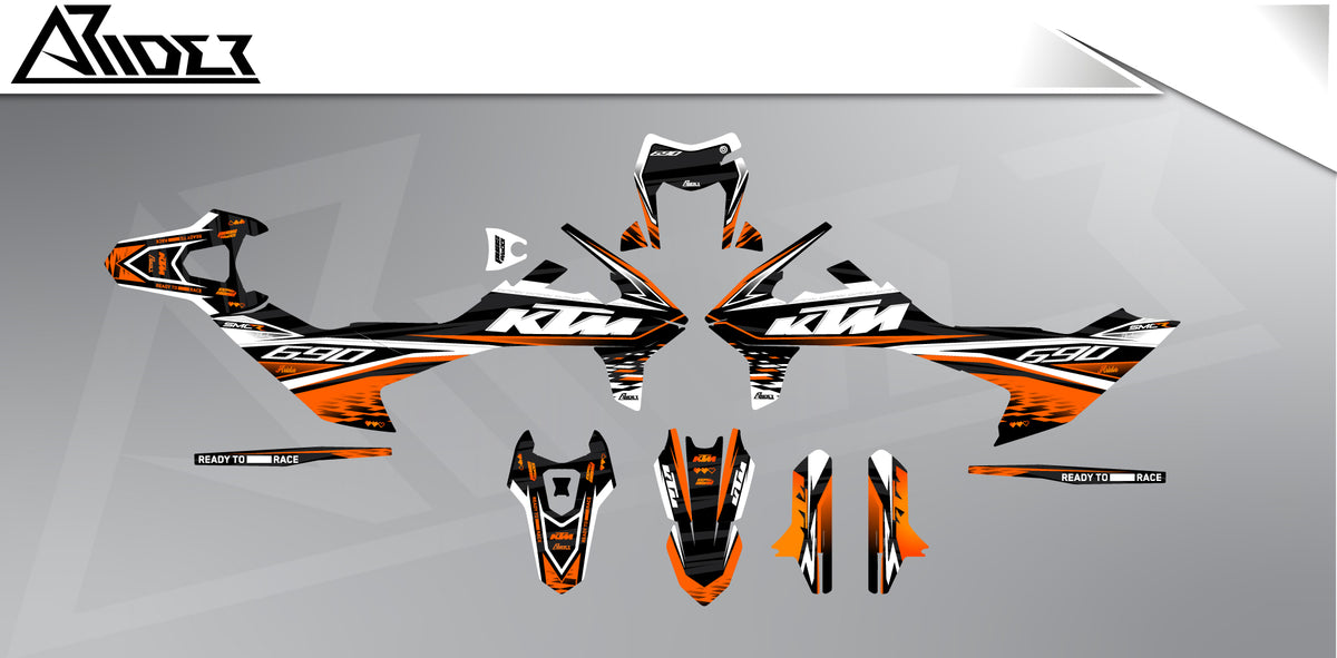 Dekor passend für KTM 690 SMC-R - Move Edition, Farbe Orange, Übersicht Dekorsatz