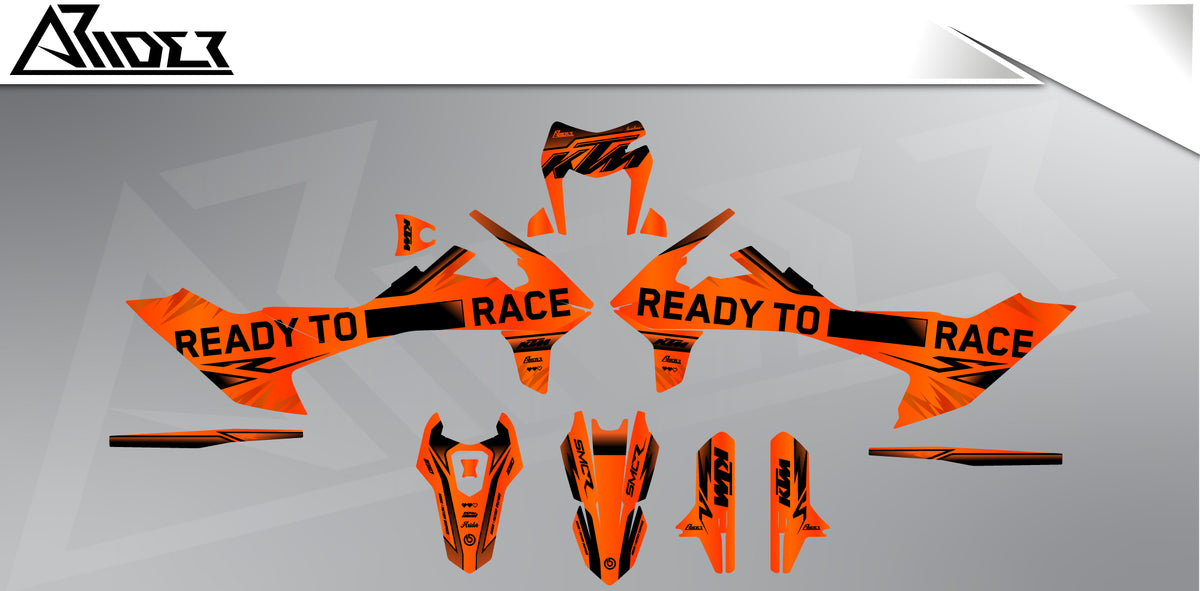 Dekor passend für KTM 690 SMC-R - Shade Edition, Farbe Orange, Übersicht Dekorsatz