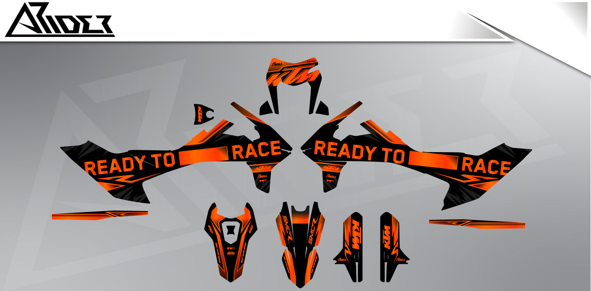 Dekor passend für KTM 690 SMC-R - Shade Edition, Farbe Schwarz, Übersicht Dekorsatz