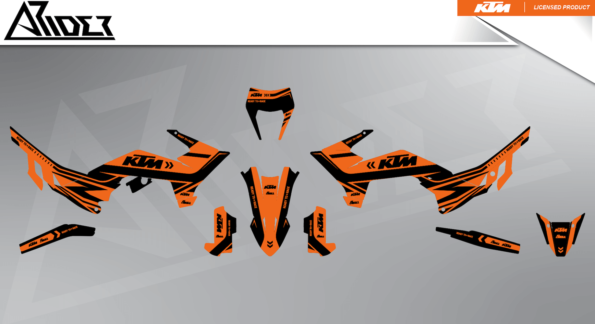 ktm fahrrad aufkleber orange Graphics Kit suitable for KTM 125 / 390 Enduro R