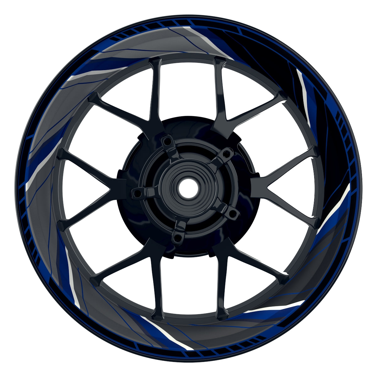 Felgenaufkleber Gyroscope Design Premium blau