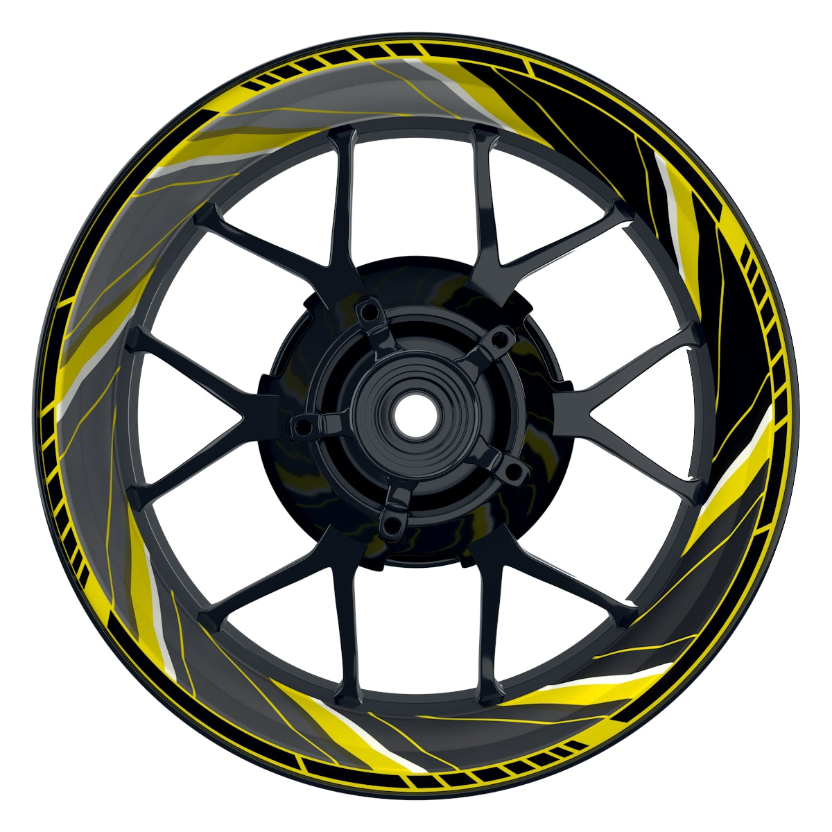 Felgenaufkleber Gyroscope Design Premium gelb