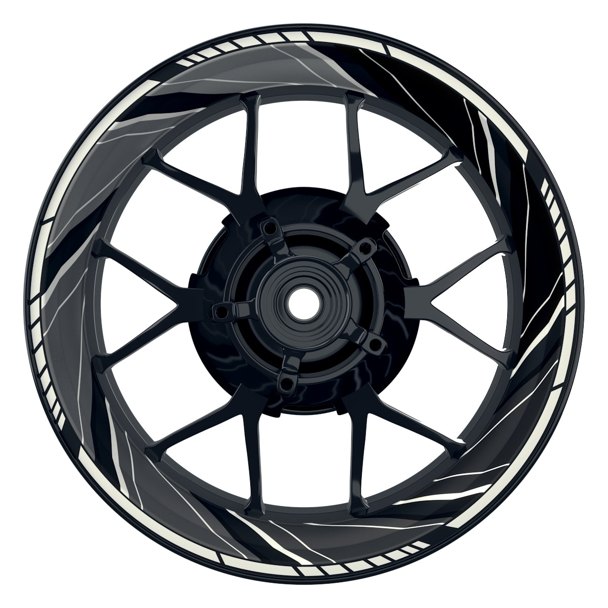 Felgenaufkleber Gyroscope Design Premium grau