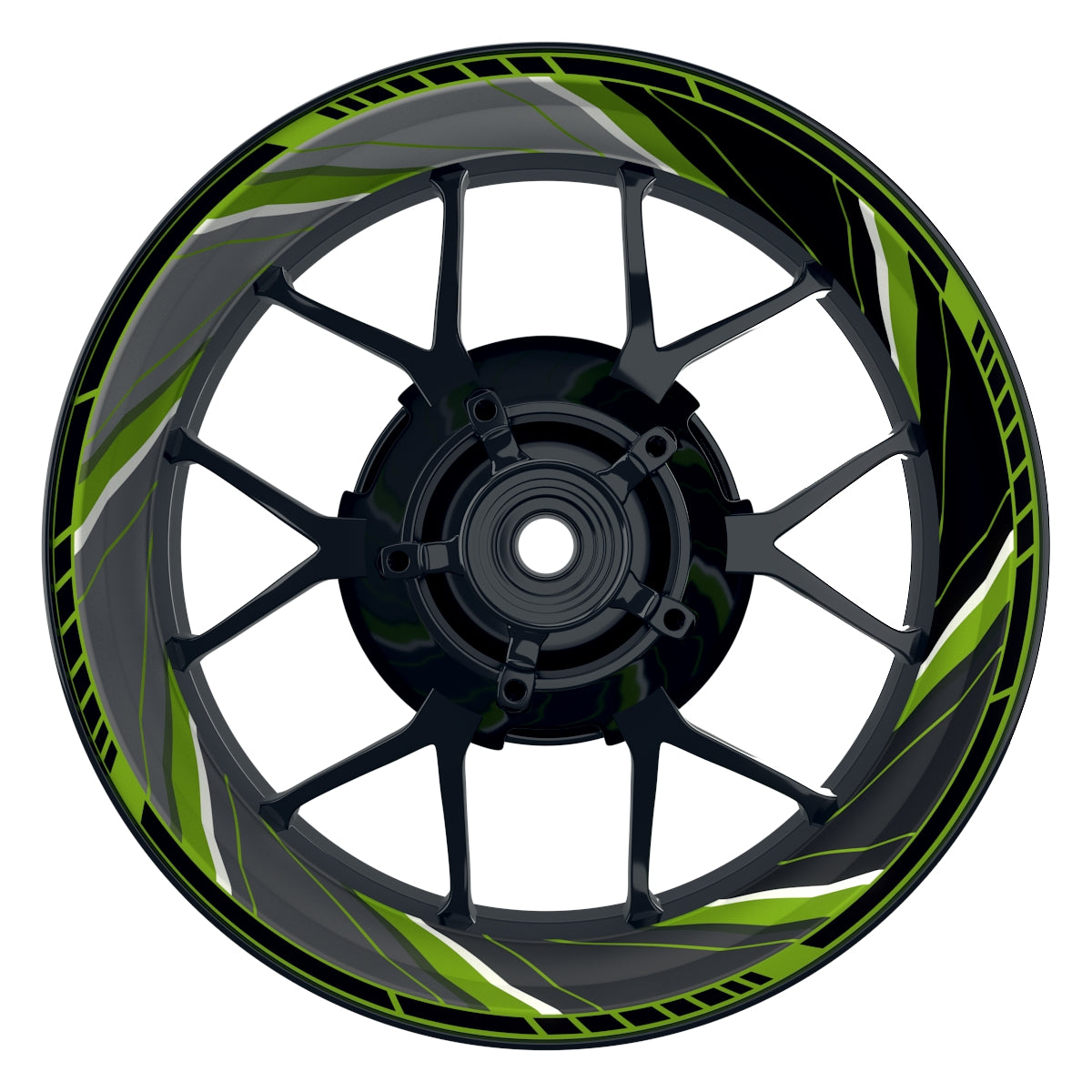 Felgenaufkleber Gyroscope Design Premium grün