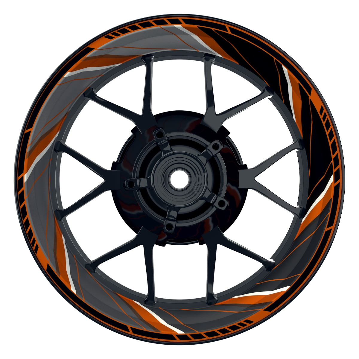 Felgenaufkleber Gyroscope Design Premium orange
