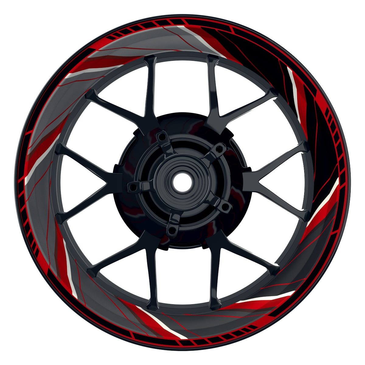 Felgenaufkleber Gyroscope Design Premium rot