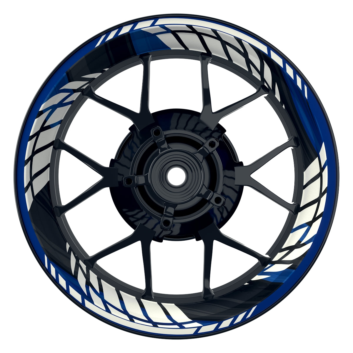 Felgenaufkleber Scattered Design Premium blau