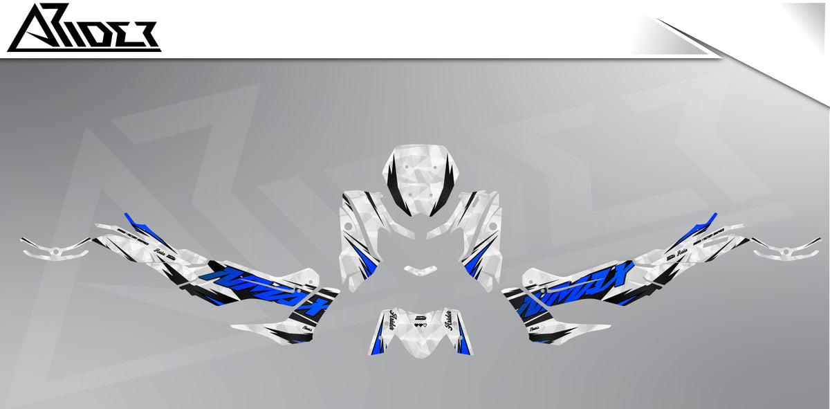 Dekor passend für Yamaha NMAX 125 - Wild Edition, Farbe Blau, Übersicht Dekorsatz