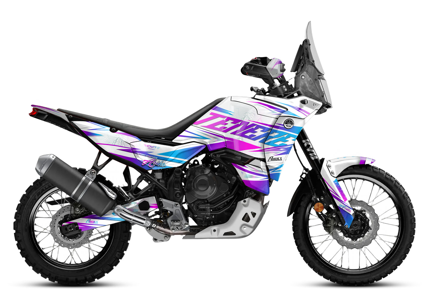 Dekor passend für Yamaha Tenere 700 World Raid - Peak Edition, Farbe Pink | Türkis