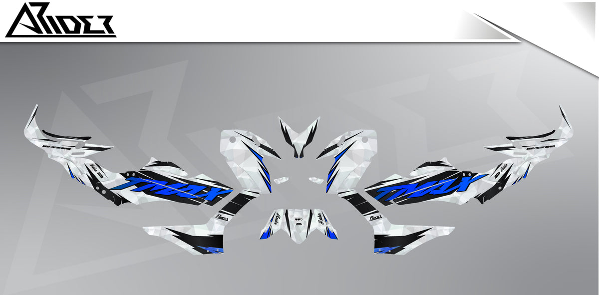 Dekor passend für Yamaha TMAX 560 - Wild Edition, Farbe Blau, Übersicht Dekorsatz